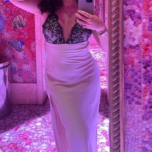 Meshki “Gina” satin slip dress